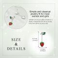 wholesale 925 Sterling Silver CZ Flower & Strawberry Dangle Leverback Earrings-0-4