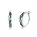 wholesale 925 Sterling Silver Vintage Moss Agate Hoop Earrings for Women Gifts-0-0