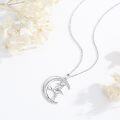 wholesale 925 Sterling Silver Witch on Moon Pendant Necklace Halloween s for Women and Girls-0-2