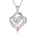 TOUPOP Sterling Silver Stone Heart Pendant Necklace Gift for Grandma-0-0