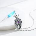 wholesale 925 Sterling Silver Teardrop Purple Stone Keepsake Jewelry Box Ashes Holder Memorial Urn Necklace for Women and Girls 43cm Chain Length (Purple)-0-1