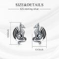 wholesale 925 Sterling Silver Cute Dragon Stud Earrings for Women - Animal Shape Jewelry-0-6