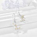 wholesale 925 Sterling Silver Yellow Crystal Dragonfly Drop Earrings-0-2