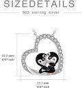 wholesale 925 Sterling Silver Heart-Shaped Penguin Pendant Necklace - Cute Animal  for Her-0-5