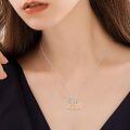 wholesale 925 Sterling Silver Flamingo Family Heart Pendant Necklace with Chain (18+2) - Gifts for Women & Moms on Valentine's Day Mothers' Day Birthdays and Christmas-0-1