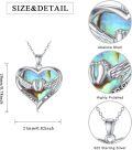 wholesale 925 Sterling Silver Abalone Shell Heart Angel Baby Pendant Necklace for Women-0-1