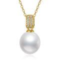 TOUPOP 14K Gold Freshwater Pearl Necklace Bow Heart Dolphin Pendant-0-0