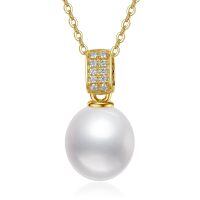 TOUPOP 14K Gold Freshwater Pearl Necklace Bow Heart Dolphin Pendant-undefined