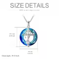 TOUPOP Sterling Silver Blue Crystal Stethoscope Cross Pendant-0-2