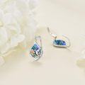 wholesale 925 Sterling Silver Hummingbird & Flower Drop Earrings for Women Girls Gifts-0-2