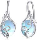 wholesale 925 Sterling Silver Blue Opalite Swirl Drop Earrings for Women-0-0