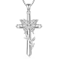 TOUPOP Sterling Silver Butterfly Birthstone Pendant Necklace-0-0