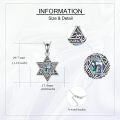 wholesale 925 Sterling Silver Abalone Shell Star of David Pendant Necklace for Men & Women-0-2