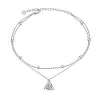 wholesale 925 Sterling Silver Celtic Knot Heart Anklet with Beads & Chain for Women/Girls Gift-Celtic