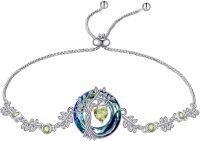 wholesale  Sterling Silver Gemstone Tree of Life Bracelet for Women Birthstone Charm Gift for Wife Mom -08-Aug-Peridot