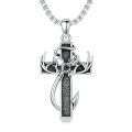 wholesale 925 Sterling Silver Deer Antler Cross Pendant Necklace for Men Hunting s-0-0