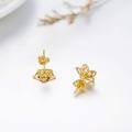 wholesale 14K Solid Floral Diamond Stud Earrings - Elegant s for Women-0-2