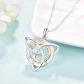 wholesale 925 Sterling Silver Rainbow Crystal Celtic Knot Trinity Pendant Necklace-0-1