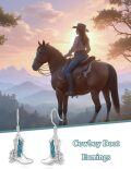 wholesale 925 Sterling Silver Turquoise Cowboy Boots with Flowers Drop Earrings-0-5
