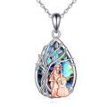 wholesale 925 Sterling Silver Abalone Shell Tree of Life Pendant Necklace with Violin Design-0-0