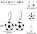 wholesale 925 Sterling Silver Soccer Ball Shape Drop Earrings for Women and Girls-0-5
