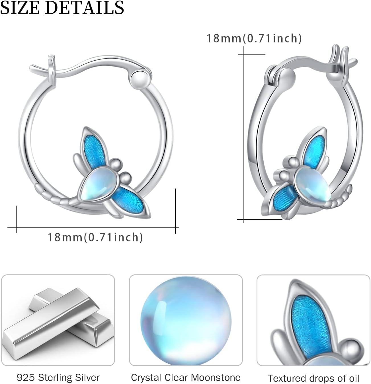 Sterling Silver Hypoallergenic Animal Huggie Hoop Earrings-0-3