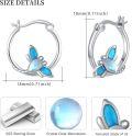 wholesale 925 Sterling Silver Butterfly Moonstone Huggie Hoop Earrings-0-2
