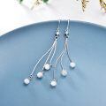 wholesale 925 Sterling Silver Threader Earrings with Pearl Drops and Chain Charms for Women-0-1