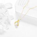 wholesale 14k Gold White Pearl Pendant Necklace With Floral Design For Women-0-2