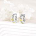 wholesale 925 Sterling Silver Butterfly Leaf Design Small Huggie Hoop Earrings Floral s for Women-0-3