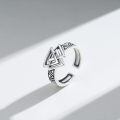 wholesale 925 Sterling Silver Valknut Rune Circle Viking Rings Wholesale With Knot Design-0-1