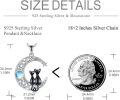 wholesale 925 Sterling Silver Abalone Shell Moon & Cats Pendant Necklace for Cat Lovers Gifts-0-3