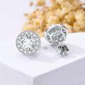 wholesale 925 Sterling Silver 14k White Gold Plated Round Cut Moissanite Stud Earrings (6x5 mm)-0-3