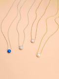 wholesale 925 Sterling Silver Blue Lab-Created Opal 8mm Round Pendant Necklace with Extender Chain - 20 Total Length-0-3