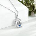 wholesale 925 Sterling Silver Hedgehog Heart Pendant Necklace - Cute Jewelry for Women Animal Lovers-0-2