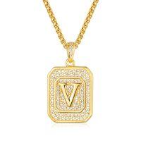 wholesale Gold Filled 925 Sterling Silver Letter Jewelry Necklace for Women Gift for Mom Wife Birthday Anniversary Christmas-Letter V