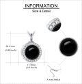 wholesale 925 Sterling Silver Black Onyx & Cubic Zirconia Round Cremation Keepsake Pendant Necklace with Funnel and Fill Tool-0-4