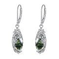 wholesale 925 Sterling Silver Earrings Wholesale With Green Forest Design-0-0