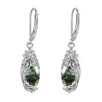 wholesale 925 Sterling Silver Earrings Wholesale With Green Forest Design-K-Moss Agate 2
