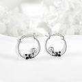 wholesale 925 Sterling Silver Panda Bear Bubble Tea Charm Hoop Earrings - Birthday Gift Ideas for Her-0-4