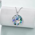 wholesale 925 Sterling Silver Abalone Shell Tree of Life Sloth and Llama Pendant Necklace-0-1