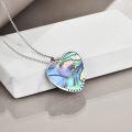 wholesale 925 Sterling Silver Abalone Shell Heart Pendant Necklace for Women - Forever My Friend Sis-0-4