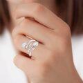 wholesale Sterling Silver Leaf Ring with Birthstone Adjustable Wrap Promise Engagement Wedding Rings for Women-0-35