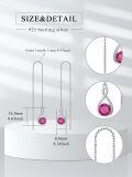 wholesale 925 Sterling Silver Birthstone Threader Earrings Infinity Long Chain Drop Pull Through 12 Stone Birthday Jewelry Gifts for Women-0-55