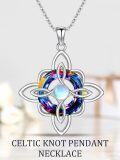 wholesale Sterling Silver Moonstone Celtic Knot Pendant Necklace for Women-0-11