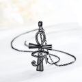 wholesale Black  Eye of Horus Ankh Pendant Necklace - Egyptian Protection  for Men Women-0-3