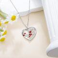 wholesale 925 Sterling Silver Red Berry Heart Pendant Necklace-0-2