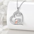 wholesale 925 Sterling Silver Elephant & Cub Moon Pendant Necklaces - I Love You Forever Gift for Mom and Daughter-0-1