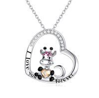 wholesale Sterling Silver Crystal Giraffe Elephant Koala Necklace Love Forever Gift-A-cute giraffe