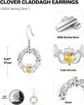 wholesale 925 Sterling Silver Birthstone Claddagh Celtic Knot Dangle Earrings for Women-0-2